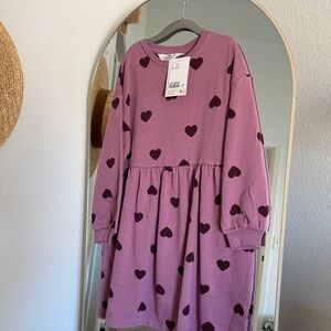 H&M Kids Dress with Black Heart Pattern